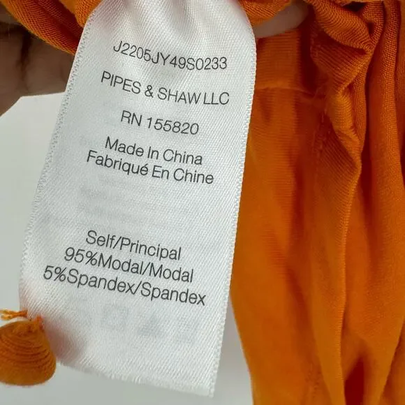 Veronica Beard TES13871 Halter Neck Layla Top Orange Size Medium NWT